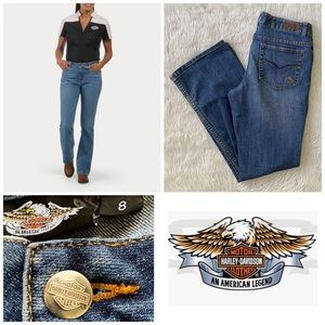 Vintage Harley-Davidson Women's Harley Davidson‎ Mid  Rise Boot Cut Jeans